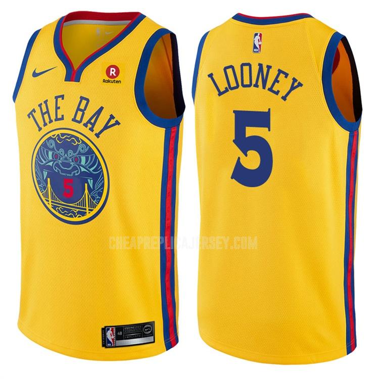 men's golden state warriors kevon looney 5 yellow city edition replica jersey