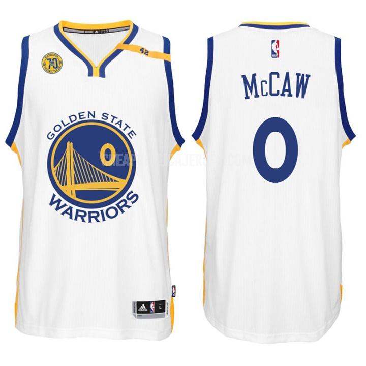 men's golden state warriors patrick mccaw 0 white 70th anniversary 42 patch replica jersey