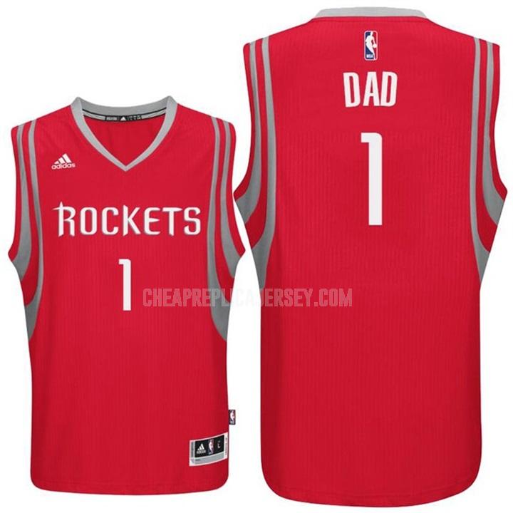 men's houston rockets dad 1 red fathers day replica jersey