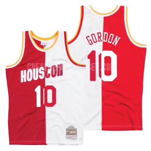men's houston rockets eric gordon 10 red white split hardwood classics replica jersey
