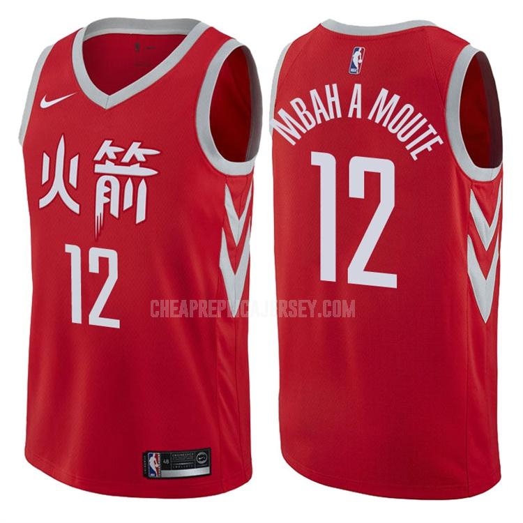 men's houston rockets luc mbah a moute 12 red city edition replica jersey