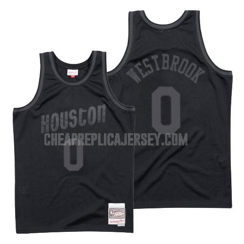 men's houston rockets russell westbrook 0 black hardwood classics replica jersey