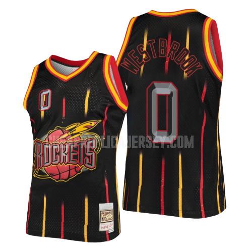 men's houston rockets russell westbrook 0 black rings collection replica jersey