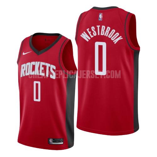 men's houston rockets russell westbrook 0 red icon replica jersey
