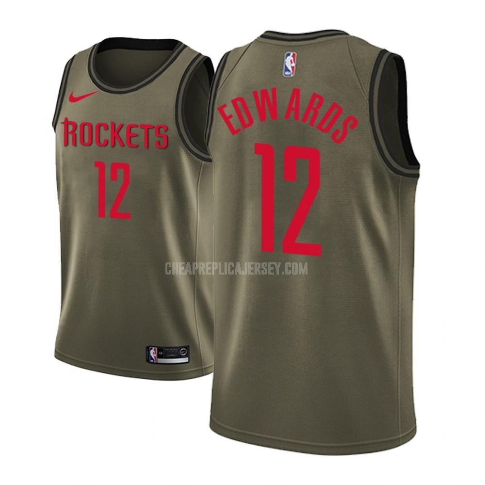 men's houston rockets vincent edwards 12 military green fashion edition replica jersey