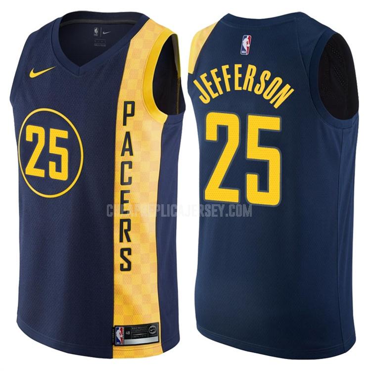 men's indiana pacers al jefferson 25 navy city edition replica jersey