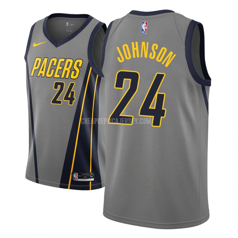 men's indiana pacers alize johnson 24 gray city edition replica jersey