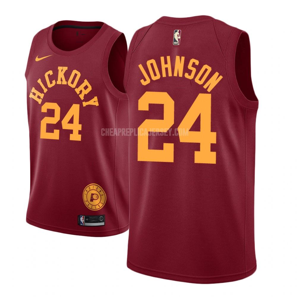 men's indiana pacers alize johnson 24 red hardwood classic replica jersey