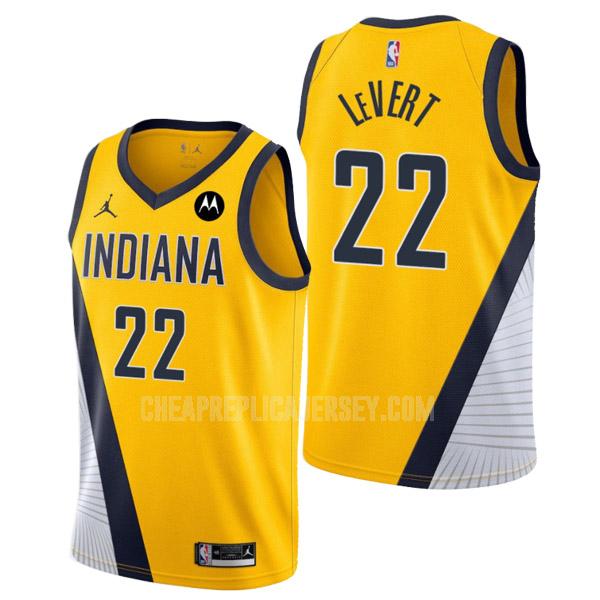 men's indiana pacers caris levert 22 yellow statement edition replica jersey