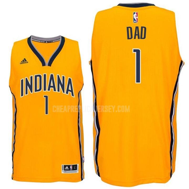 men's indiana pacers dad 1 yellow fathers day replica jersey