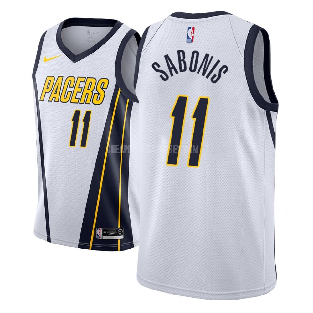 men's indiana pacers domantas sabonis 11 white earned edition replica jersey