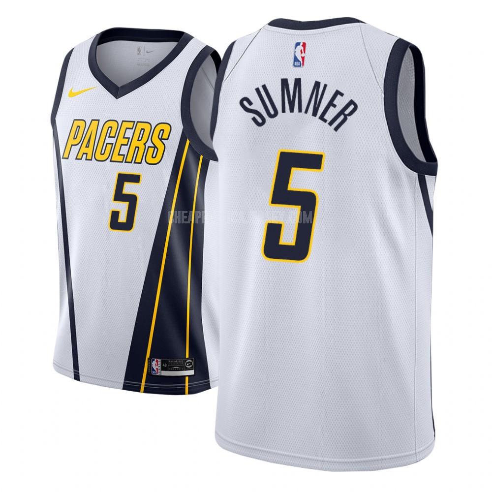 men's indiana pacers edmond sumner 5 white earned edition replica jersey