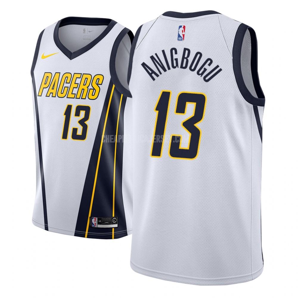 men's indiana pacers ike anigbogu 13 white earned edition replica jersey