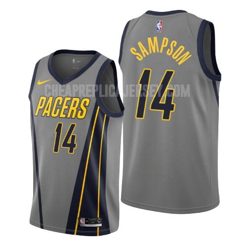 men's indiana pacers jakarr sampson 14 gray city edition replica jersey