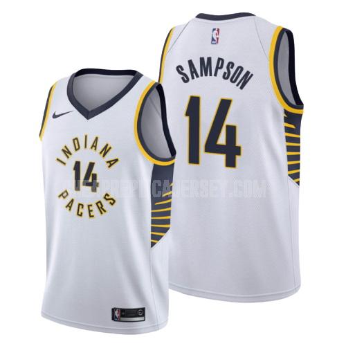 men's indiana pacers jakarr sampson 14 white association replica jersey