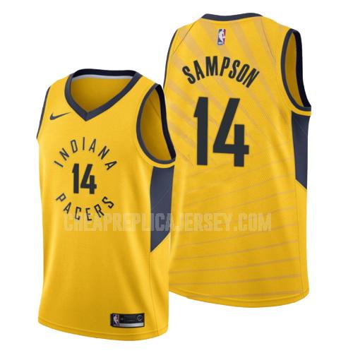 men's indiana pacers jakarr sampson 14 yellow statement replica jersey