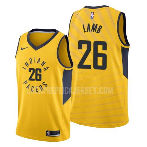 men's indiana pacers jeremy lamb 26 yellow statement replica jersey