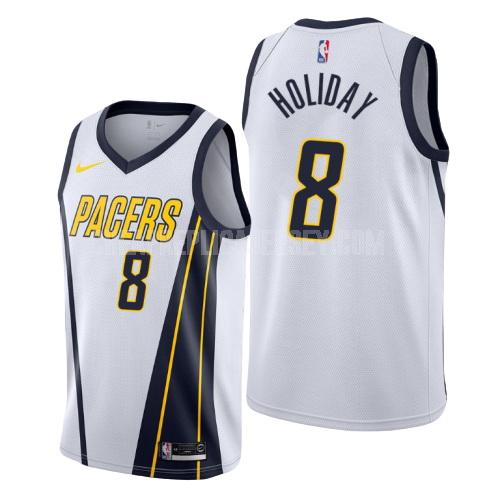 men's indiana pacers justin holiday 8 white earned edition replica jersey