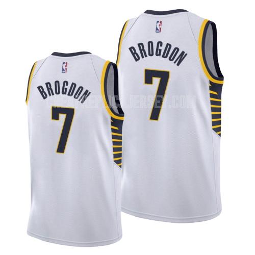 men's indiana pacers malcolm brogdon 7 white association replica jersey