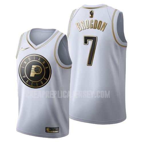 men's indiana pacers malcolm brogdon 7 white golden edition replica jersey