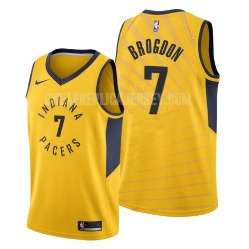 men's indiana pacers malcolm brogdon 7 yellow statement replica jersey