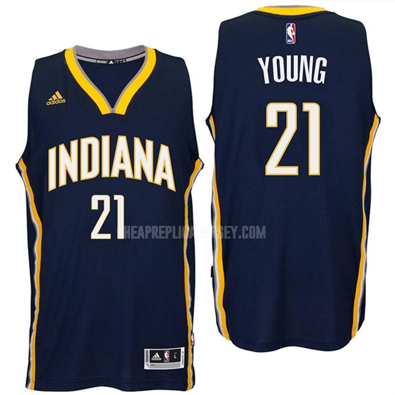 men's indiana pacers thaddeus young 21 navy road replica jersey