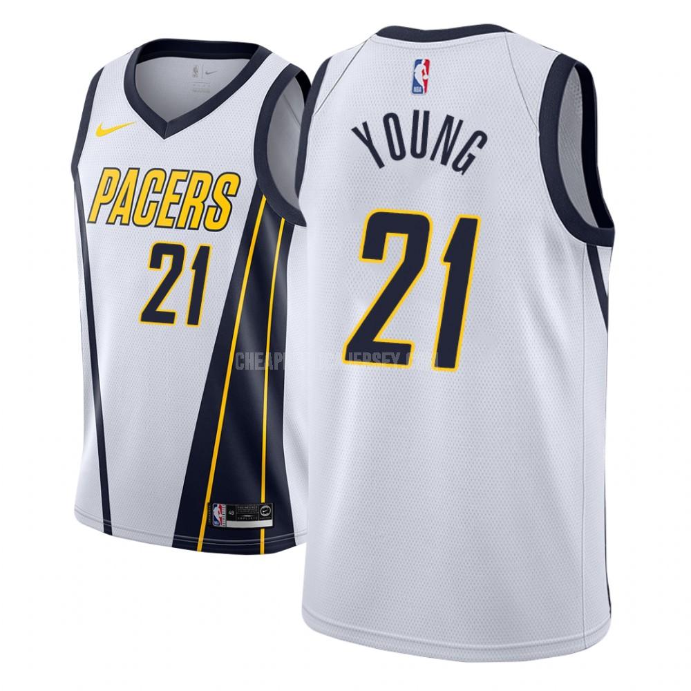 men's indiana pacers thaddeus young 21 white earned edition replica jersey