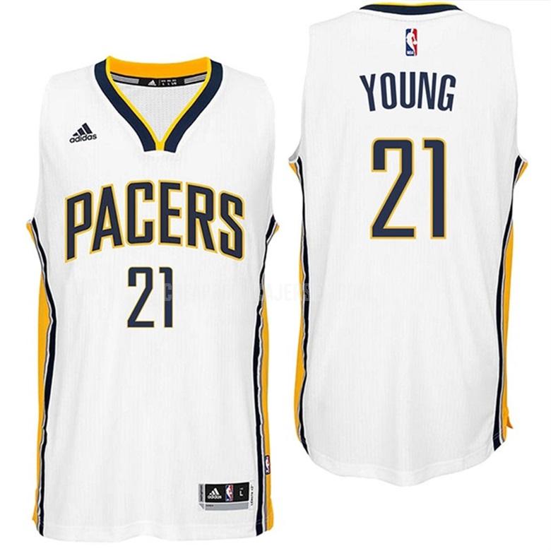 men's indiana pacers thaddeus young 21 white home replica jersey