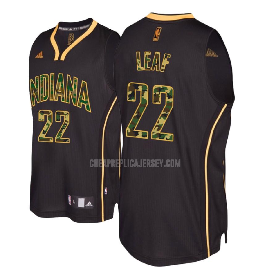 men's indiana pacers tj leaf 22 black fashion edition replica jersey
