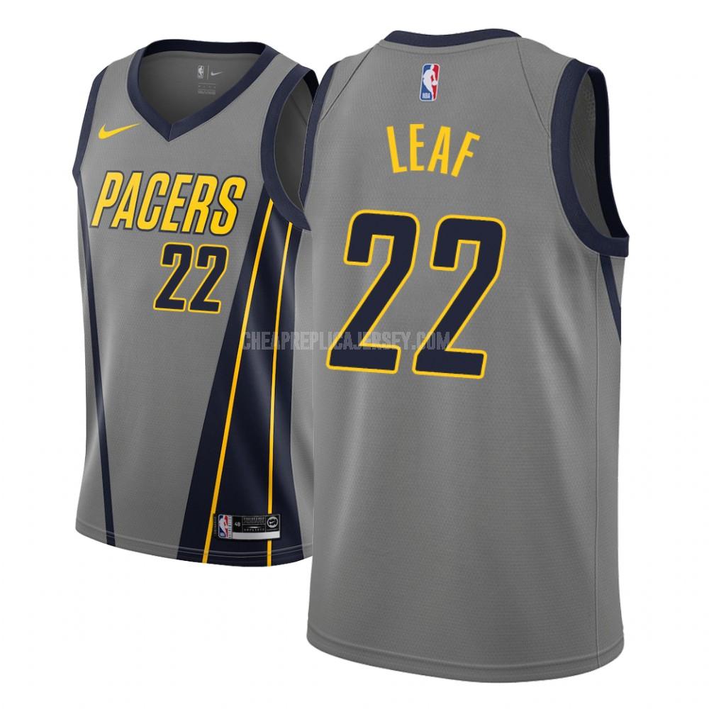 men's indiana pacers tj leaf 22 gray city edition replica jersey