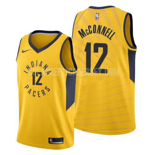men's indiana pacers tj mcconnell 9 yellow statement replica jersey