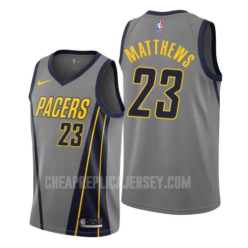men's indiana pacers wesley matthews 23 gray city edition replica jersey