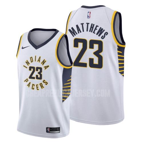 men's indiana pacers wesley matthews 23 white association replica jersey