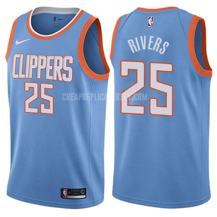 men's los angeles clippers austin rivers 25 blue city edition replica jersey