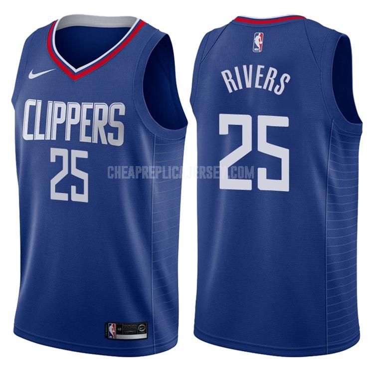 men's los angeles clippers austin rivers 25 blue icon replica jersey