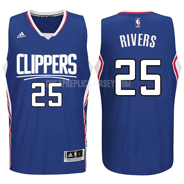 men's los angeles clippers austin rivers 25 blue new logo replica jersey
