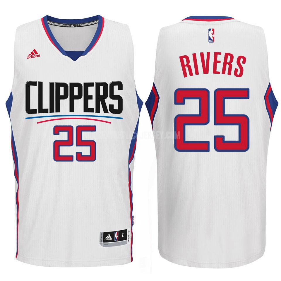 men's los angeles clippers austin rivers 25 white new logo replica jersey