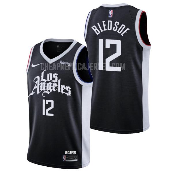 men's los angeles clippers eric bledsoe 12 black city edition replica jersey