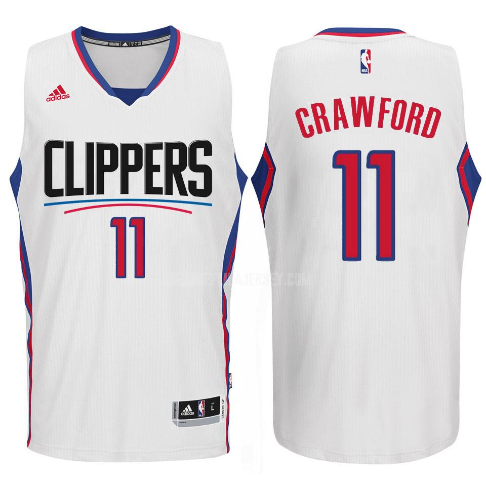 men's los angeles clippers jamal crawford 11 white new logo replica jersey