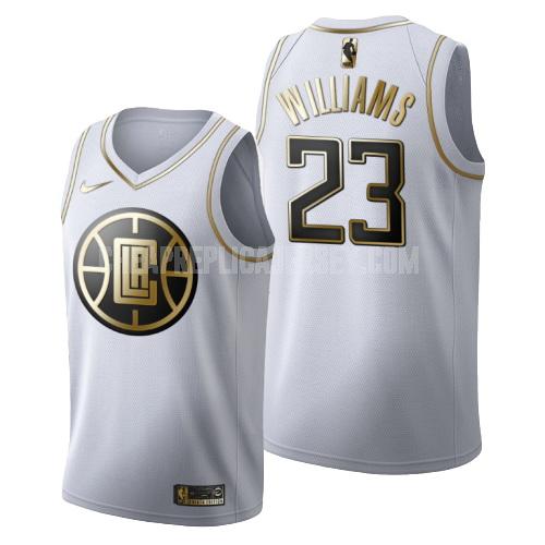 men's los angeles clippers lou williams 23 white golden edition replica jersey