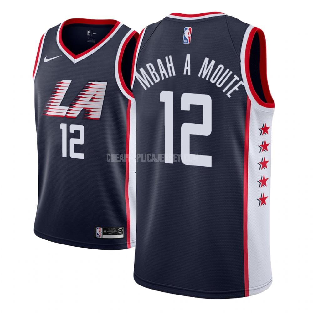 men's los angeles clippers luc mbah a moute 12 navy city edition replica jersey