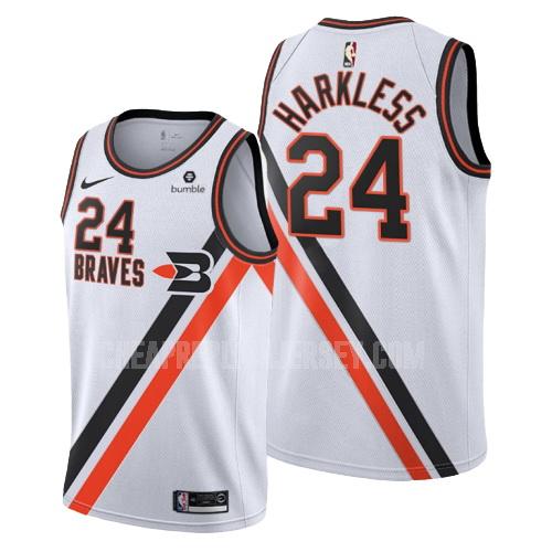 men's los angeles clippers maurice harkless 8 white hardwood classics replica jersey