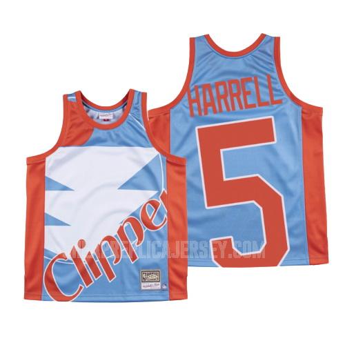 men's los angeles clippers montrezl harrell 5 blue hardwood classics big face replica jersey