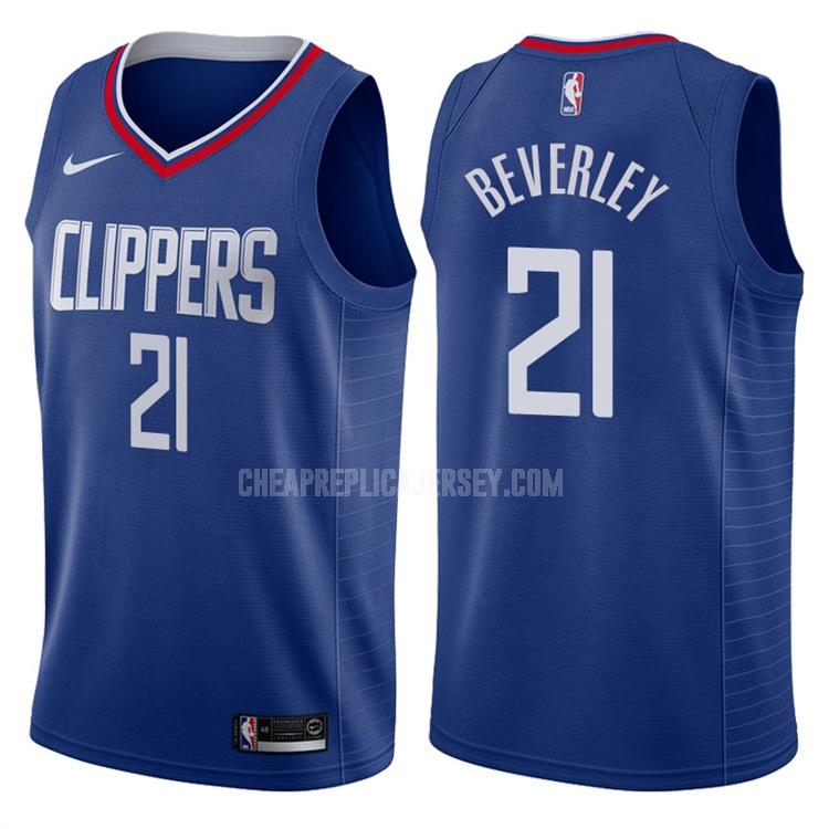 men's los angeles clippers patrick beverley 21 blue icon replica jersey