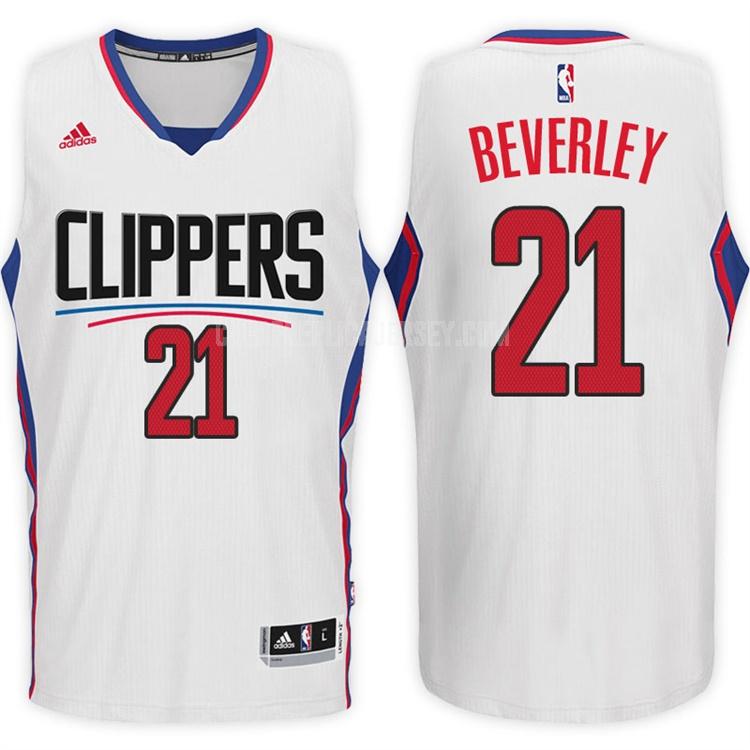 men's los angeles clippers patrick beverley 21 white home replica jersey