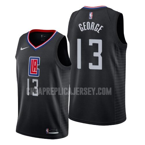men's los angeles clippers paul george 13 black statement replica jersey