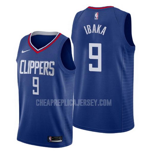 men's los angeles clippers serge ibaka 9 blue icon replica jersey