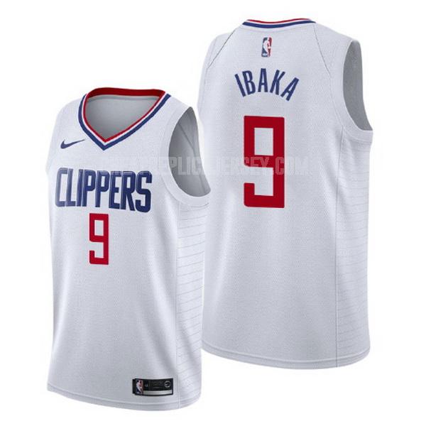men's los angeles clippers serge ibaka 9 white association replica jersey
