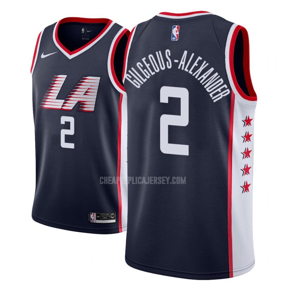 men's los angeles clippers shai gilgeous-alexander 2 navy city edition replica jersey