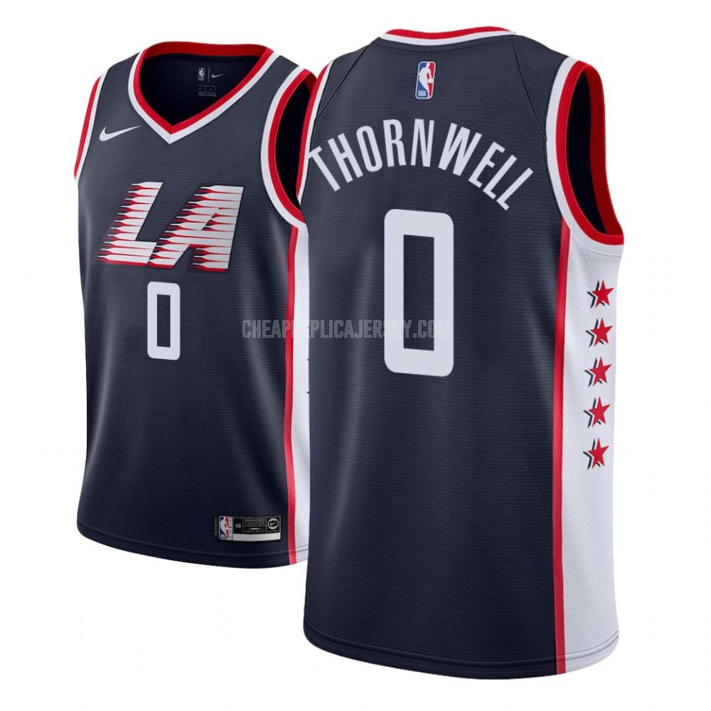 men's los angeles clippers sindarius thornwell 0 navy city edition replica jersey